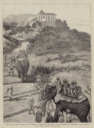 The Royal Visit to India, the Prince of Wales on the Road to the Temple of Parbuttee, near Poonah by Joseph Nash